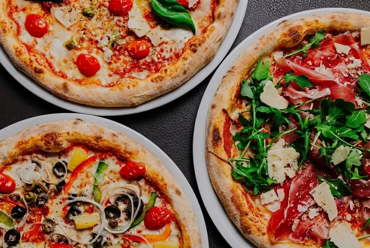 Stone-baked pizza